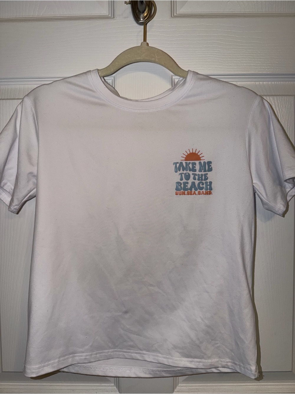 🤍☀️White 'Take Me to the Beach' Graphic Tee - Kid’s Casual Shirt ☀️🤍